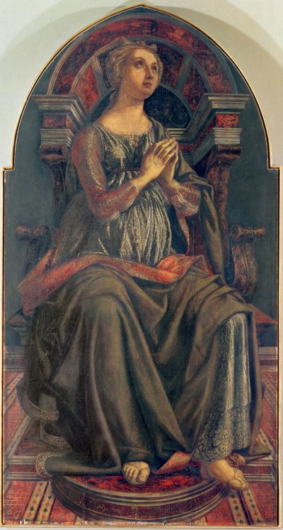 Remény, az erényeket ábrázoló panelsorozatból, amelyet a Kereskedői Céh-terem tanácstermébe terveztek, 1469 (tempera a panelen) alkotó: Piero del Pollaiolo