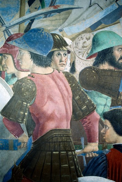 Részlet az igaz kereszt legendájából, amely I. bizánci Hérakleiosz csatáját mutatja II. Chosroes ellen, Piero della Francesca alkotó: Piero della Francesca
