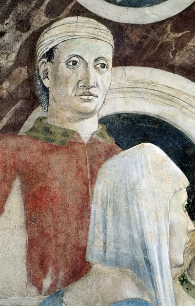 Részlet az Igaz kereszt legendájából, amely bemutatja az igaz kereszt felfedezését és ellenőrzését, Piero della Francesca alkotó: Piero della Francesca