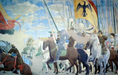 Részlet az igaz kereszt legendájából, amely Konstantin győzelmét mutatja, Piero della Francesca alkotó: Piero della Francesca