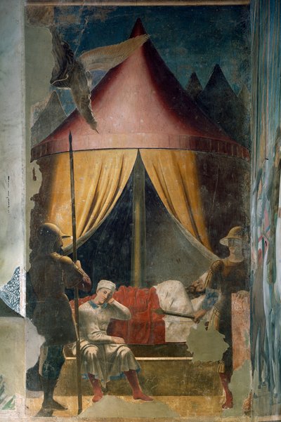 Az igaz kereszt története. Konstantin álma. (freskó, 1459-1466 között) alkotó: Piero della Francesca