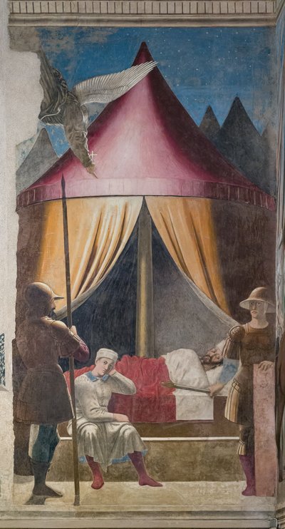 Konstantin álma, részlet az Igaz Kereszt történeteiből (freskó) alkotó: Piero della Francesca
