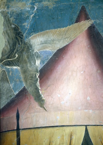 Konstantin álma, az angyal részlete, a True Cross ciklusból, elkészült 1464-es freskó alkotó: Piero della Francesca