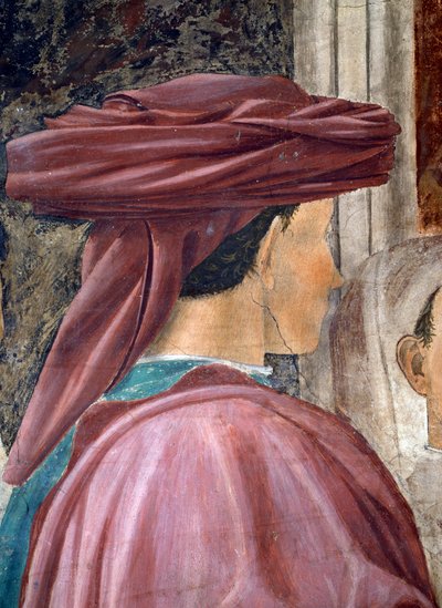 Az igaz kereszt legendája, az erdő imádása, Salamon király részlete elkészült 1464-es freskó alkotó: Piero della Francesca