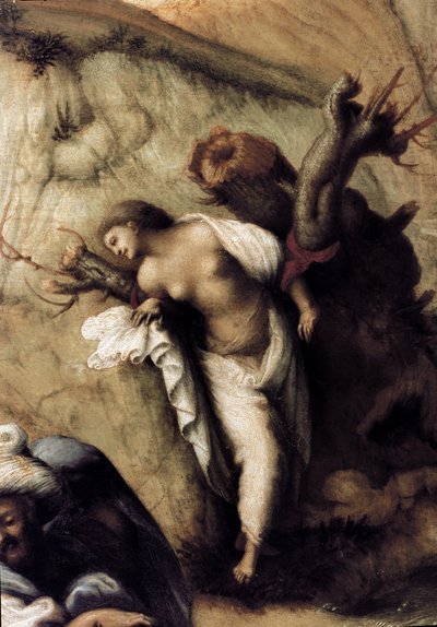 Androméde szállító: Persee, részlet (1510, olaj, vászon) alkotó: Piero di Cosimo