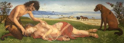 A szatír gyászol egy nimfát. 1495 körül alkotó: Piero di Cosimo