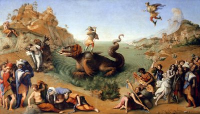 Perseus Freeing Andromeda (1510, olaj, vászon) alkotó: Piero di Cosimo