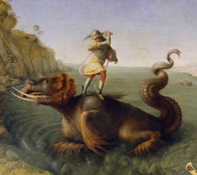 Perseus Rescuing Andromeda, c.1510-13 (olaj vászon) (részlet) alkotó: Piero di Cosimo