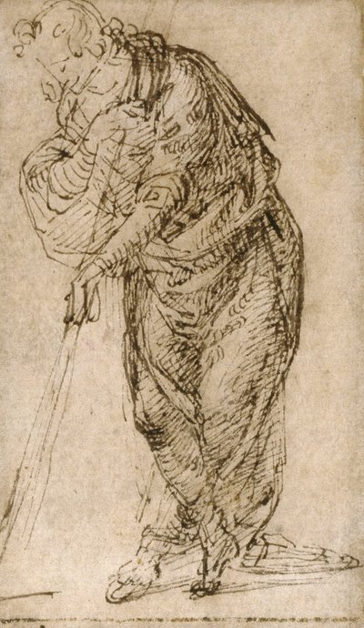 Álló alak egy botra támaszkodva alkotó: Piero di Cosimo