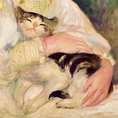 Julie Manet, akit „A macskás kislány” néven is emlegetnek alkotó: Pierre-Auguste Renoir