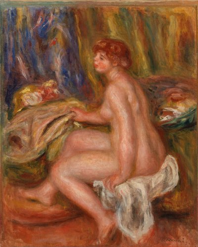 Ülő női akt, profilnézet alkotó: Pierre-Auguste Renoir