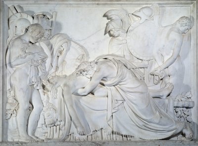 Evandre gyászolja Pallas halálát (márvány alacsony dombormű) alkotó: Pierre Francois Gregoire Giraud