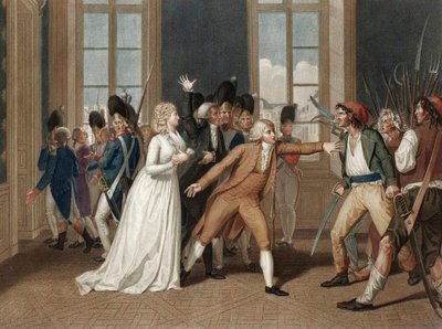 1792. június 20-a a párizsi Chateau des Tuileries-ban – Erzsébet asszony áhítata (Elisabeth Philippine Marie Helene de France dit Madame Elisabeth (1764-1794) – Pierre Bouillon (1776-1831) metszete alkotó: Pierre (after) Bouillon