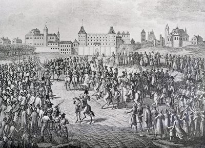 A franciák diadalmas bevonulása Varsóba, 1806. november 28 alkotó: Pierre Adrien Le Beau