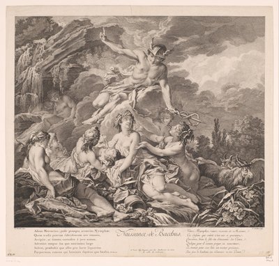 Bacchus születése Naissance de Bacchus (cím a tárgyon) alkotó: Pierre Alexandre Aveline