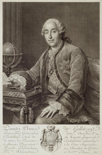 Dmitrij Mihajlovics Golicin herceg portréja 1721-1793, 1762 alkotó: Pierre Alexandre Tardieu