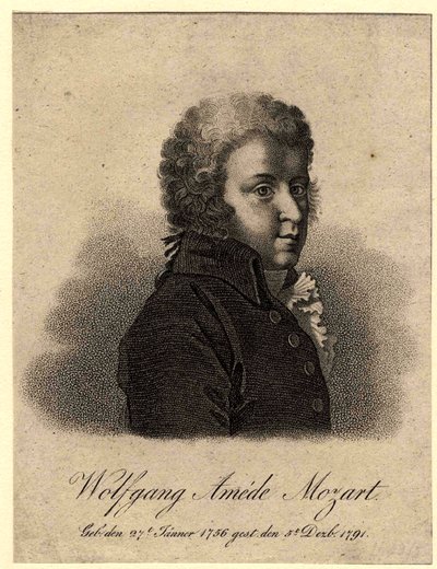 Wolfgang Amadeus Mozart zeneszerző portréja 1756-1791, 1824 után alkotó: Pierre Alexandre Tardieu