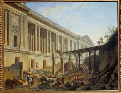 Jacques Germain Soufflot a Louvre-oszlop munkáinak felosztása. Pierre Demachy festménye alkotó: Pierre Antoine Demachy