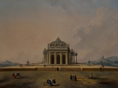 Fantasztikus építészeti tanulmányok figurákkal alkotó: Pierre Antoine Demachy