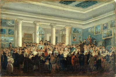 Festmények nyilvános értékesítése, c. 1785. alkotó: Pierre Antoine Demachy
