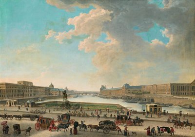 Párizs kilátása a Dauphine térről, 1750 és 1775 között. alkotó: Pierre Antoine Demachy