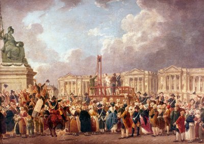 Guillotine általi kivégzés Párizsban a francia forradalom idején, 1790-es évek 1793-1807 alkotó: Pierre Antoine de Machy