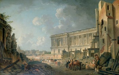 Kilátás a Louvre-ra, 1743-1807 alkotó: Pierre Antoine de Machy