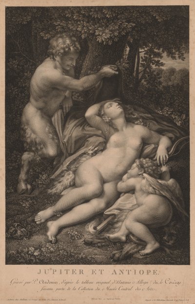 Jupiter és Antiope. alkotó: Pierre Audouin