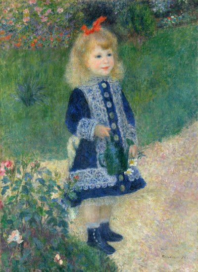Egy lány öntözőkannával alkotó: Pierre Auguste Renoir