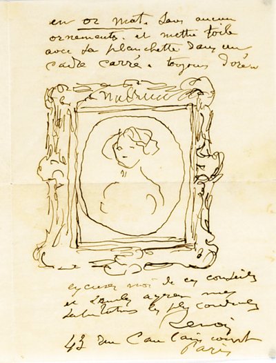 Dedikált levél Dr. Fritz Thurneyssennek, Párizs és Les Collettes, 1908. június 24. alkotó: Pierre Auguste Renoir