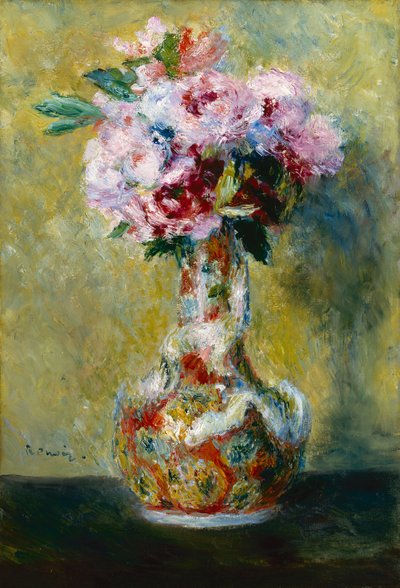 ""Csokor virág egy japán vázában"" (japonizmus) Pierre Auguste Renoir (1841-1919) festménye, 1878 Indianapolisi Művészeti Múzeum, Egyesült Államok alkotó: Pierre Auguste Renoir