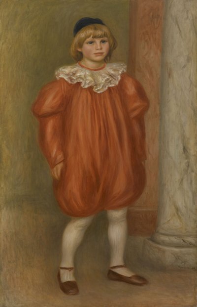 Claude Renoir im Clownkostüm, 1909 von Pierre Auguste Renoir