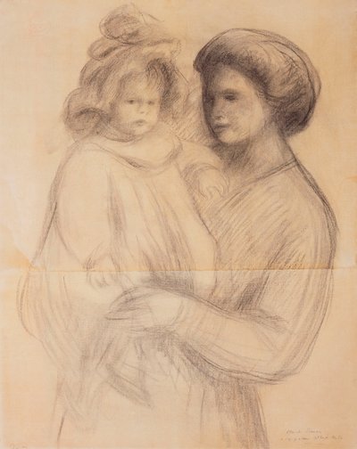 Claude Renoir in den Armen seiner Amme, Renee Jolivet; Claude Renoir dans les bras de sa Nurse, Renee Jolivet, 1903 von Pierre Auguste Renoir
