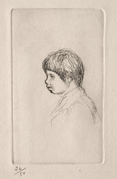 Claude Renoir, a művész fia a profilban alkotó: Pierre Auguste Renoir