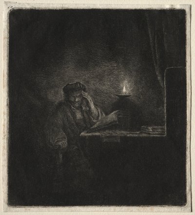 Diák másolata egy asztalnál gyertyafénynél alkotó: Pierre Auguste Renoir
