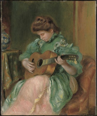 Nő gitárral, c. 1896-1897 (olaj, vászon) alkotó: Pierre Auguste Renoir