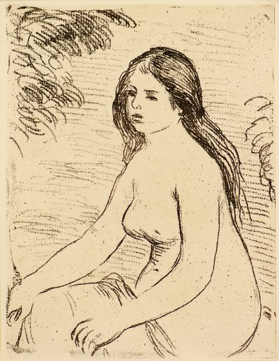 Ülő meztelen nő [meztelen fürdőző] alkotó: Pierre Auguste Renoir