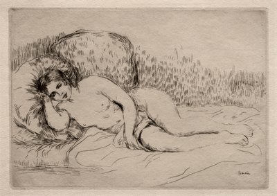 Fekvő meztelen nő. alkotó: Pierre Auguste Renoir