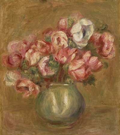 Virágok zöld vázában, 1906 alkotó: Pierre Auguste Renoir