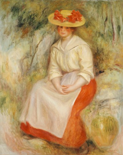 Gabrielle mit Strohhut, 1900 von Pierre Auguste Renoir