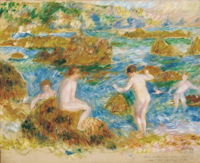 Meztelen fiúk a sziklákban Guernseyben alkotó: Pierre Auguste Renoir