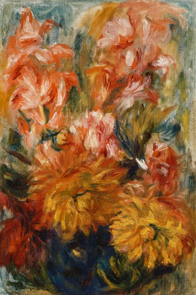 Gladioli kék vázában; Gladiolus kék vázában, alkotó: Pierre Auguste Renoir