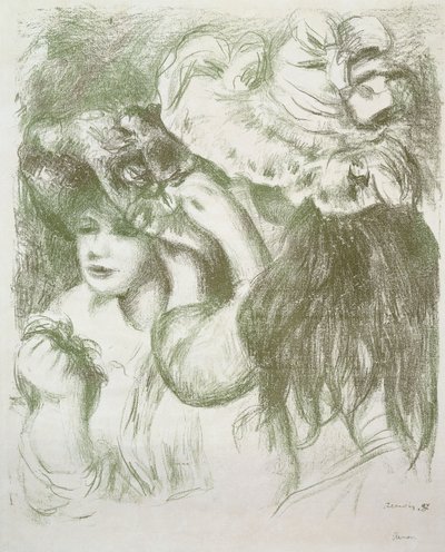 kalaptű, első tábla; A tűsapka, első tányér, 1897 körül alkotó: Pierre Auguste Renoir