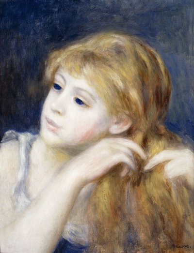 Egy fiatal lány feje, 1890 alkotó: Pierre Auguste Renoir