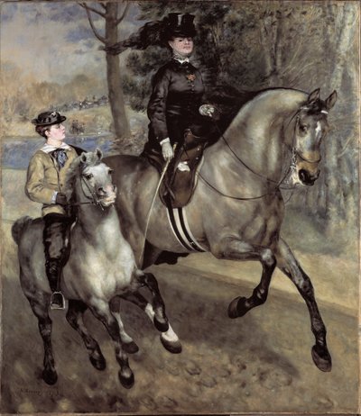 Lovasok (vagy lovaglás) a Bois de Boulogne-ban. Pierre Auguste Renoir festménye (Pierre-Auguste alkotó: Pierre Auguste Renoir