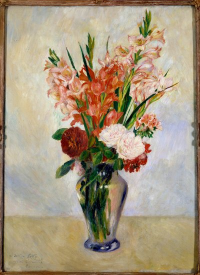 Pierre Auguste Renoir (1841-1919) gladiolusfestménye 1885 V. 0,75 x 0,54 m Párizs, Orsay Múzeum alkotó: Pierre Auguste Renoir