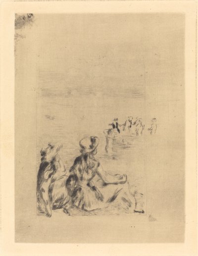 A tengerparton - Berneval Sur la plage - a Berneval, 1892. alkotó: Pierre Auguste Renoir
