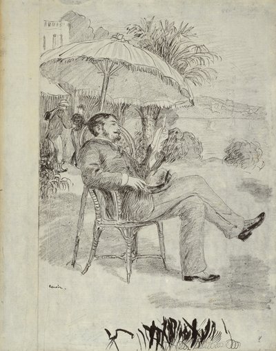 Egy bordigherai szálloda teraszán: A festő, Jean Martin véleményezi az 1881-es törvényjavaslatát alkotó: Pierre Auguste Renoir