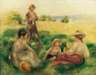 Landschaft in Berneval mit Figuren von Pierre Auguste Renoir