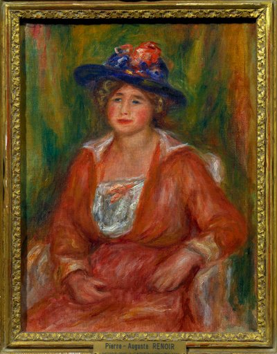 Ülő nő portréja Pierre Auguste Renoir (1841-1919) festménye, mérete 0,35 x 0,27 m Paris musee du Louvre Kötelező említés: Adomány Helene et Victor Lyon alkotó: Pierre Auguste Renoir